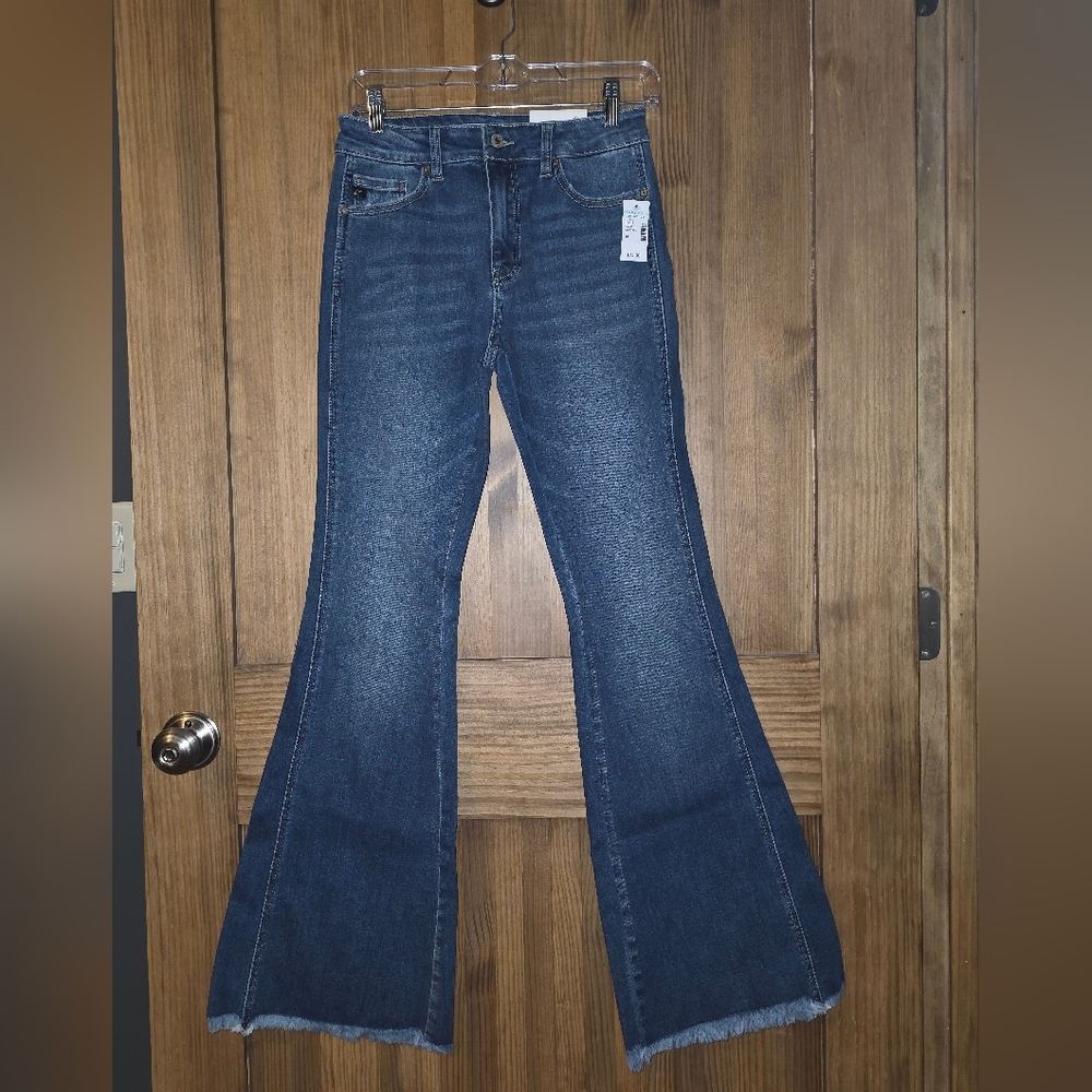 KanCan Women's Flared Blue Jeans